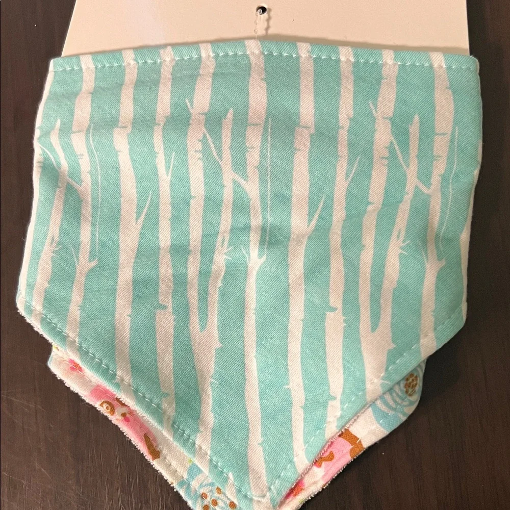 NWT Bandana Bibs - Aqua and White
